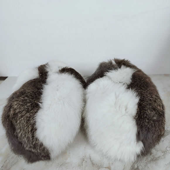 Unbranded Plush Guinea Pig Genuine Rabbit Fur Slippers, Sz M (7-8) - Picture 6 of 10